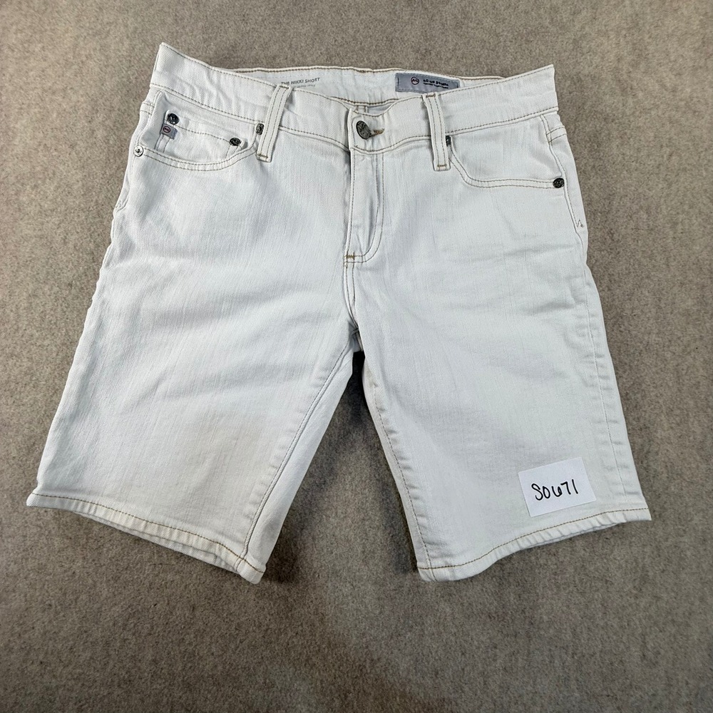 AG Adriano Goldschmied The Nikki Short Relaxed Skinny White Denim Shorts 28R